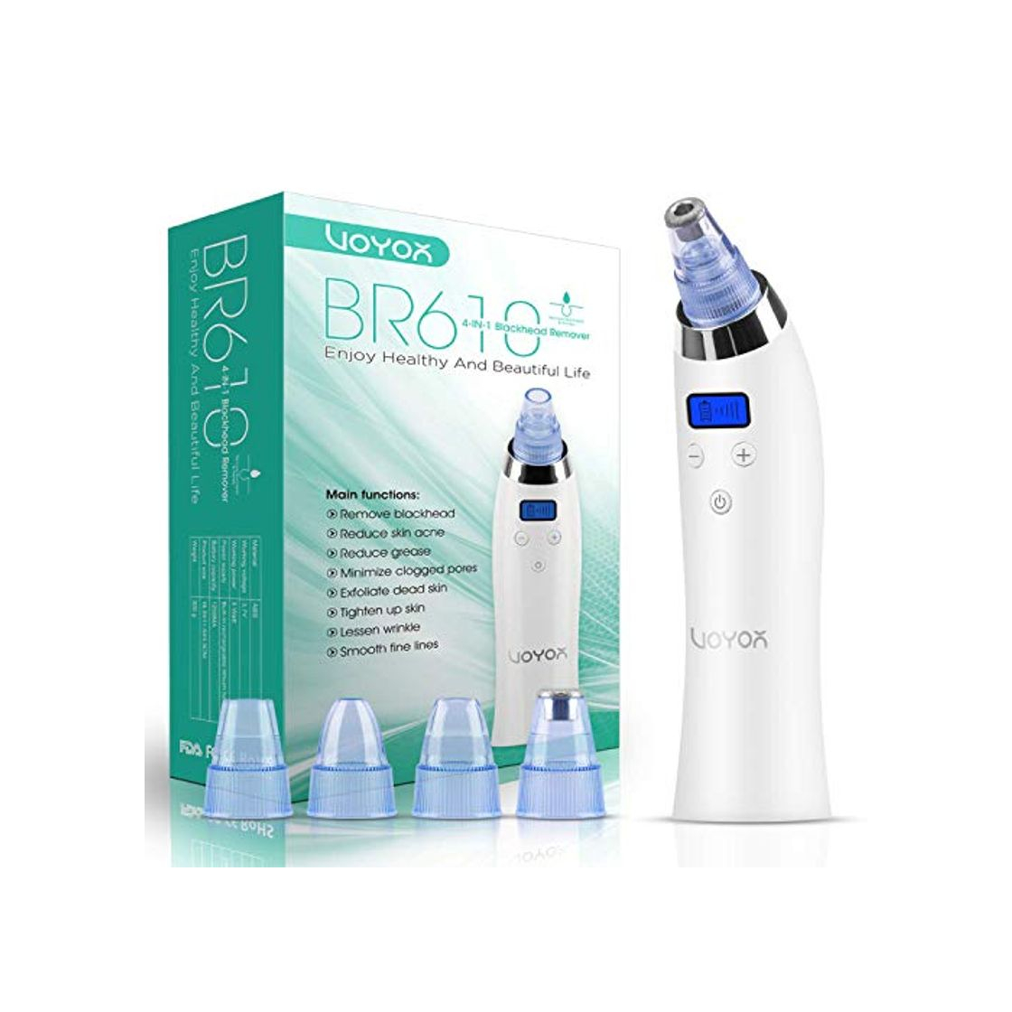 Social VOYOR 4-In-1 Limpiador de Poros Electrico Extractor Puntos Negros Kit Eliminador Puntos