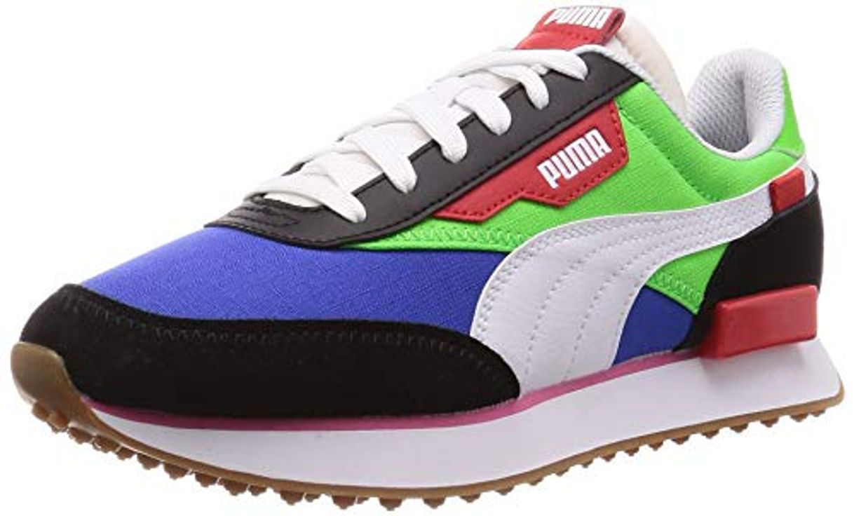 Fashion Puma Future Rider Play ON W Calzado Black-Fluo Green-Dazzling Blue