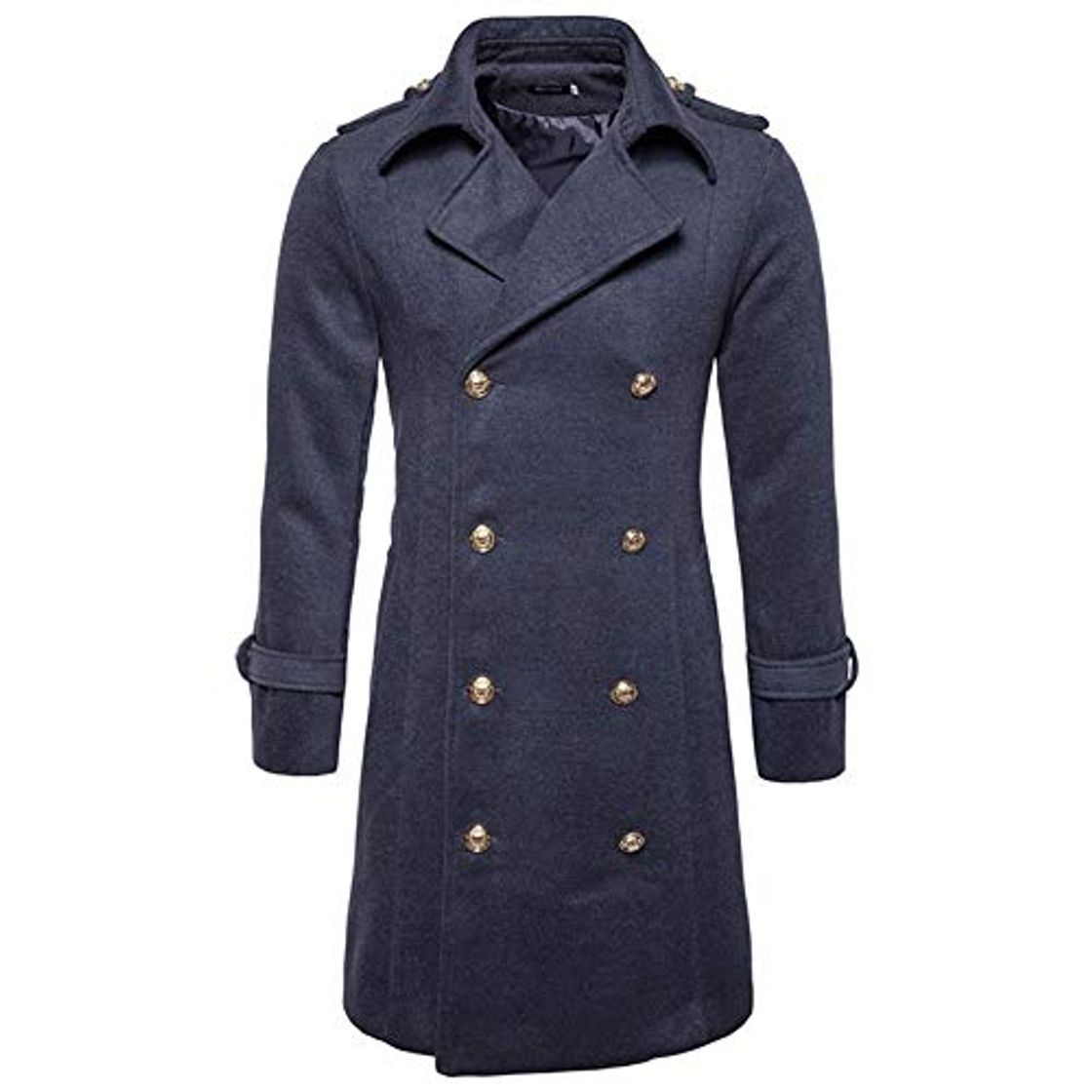 Social Reooly Casual para Hombre Otoño Invierno Manga Larga Color sólido Botones de