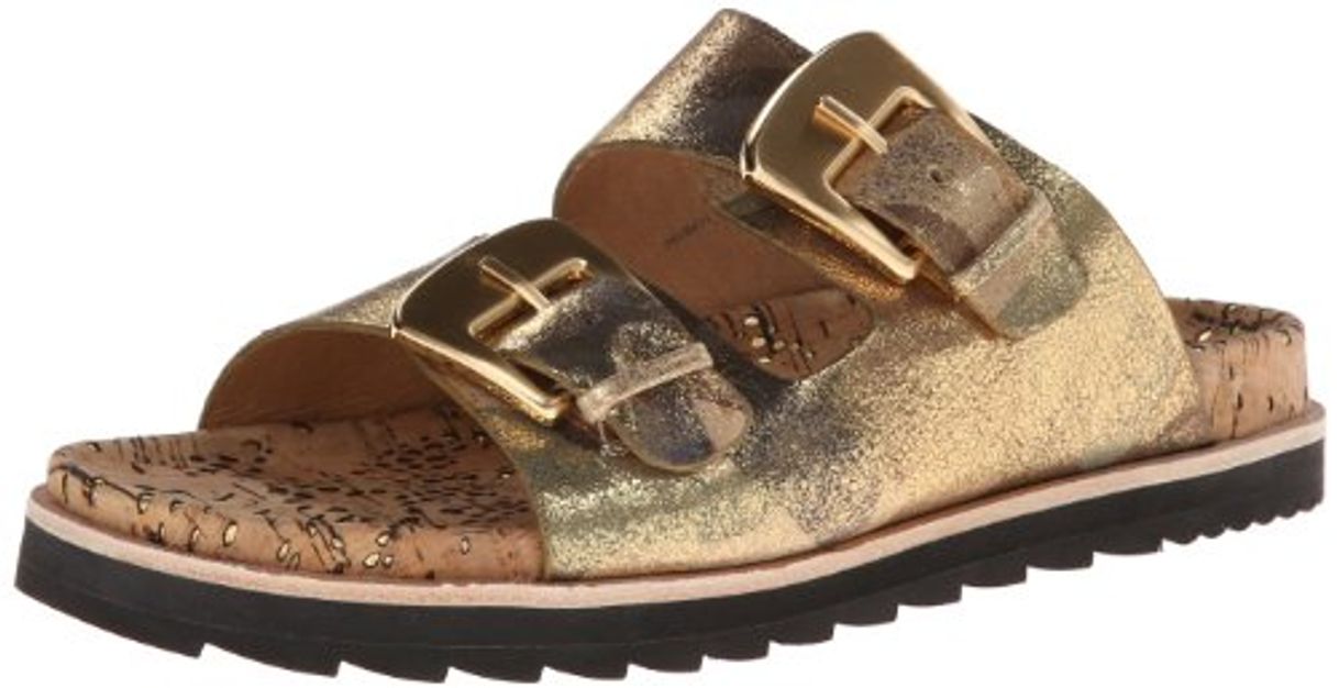 Fashion Rachel Zoe - Sandalias de Vestir de Piel para Mujer Dorado Dorado