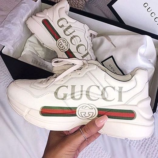 Rhyton Gucci logo leather sneaker
