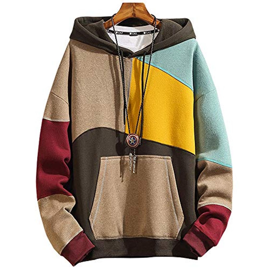 Social XIAOYAO Hombre Sudadera con Capucha Deportiva Manga Larga Hoodie
