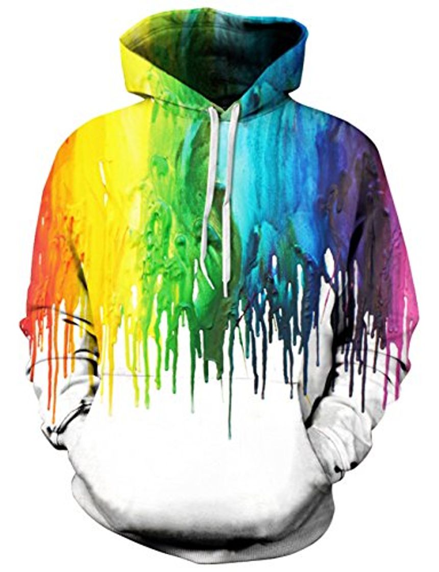 Social Loveternal 3D Hoodies Impreso Coloridos Gráficos Divertidos Sudaderas con Capucha con Grandes Bolsillos M