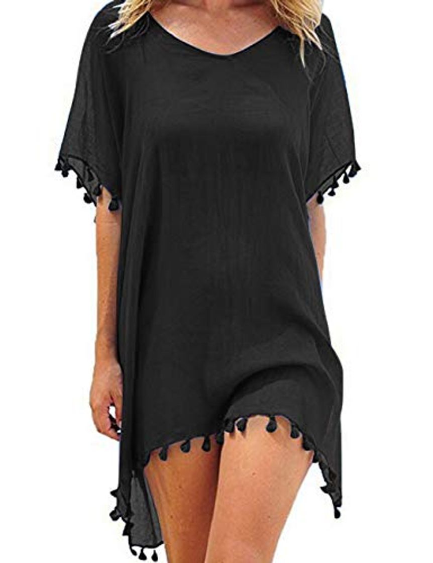 Social heekpek Vestido de Playa Traje de Baño Camisolas y Pareos Playero con Borla para Verano