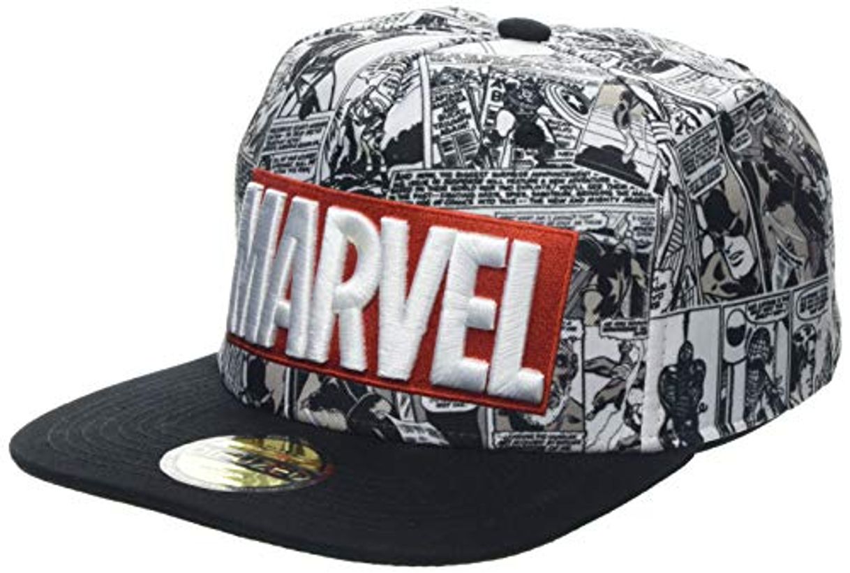 Product Marvel Comics Logo and Comic Pattern Snapback Baseball Cap Gorra de béisbol,