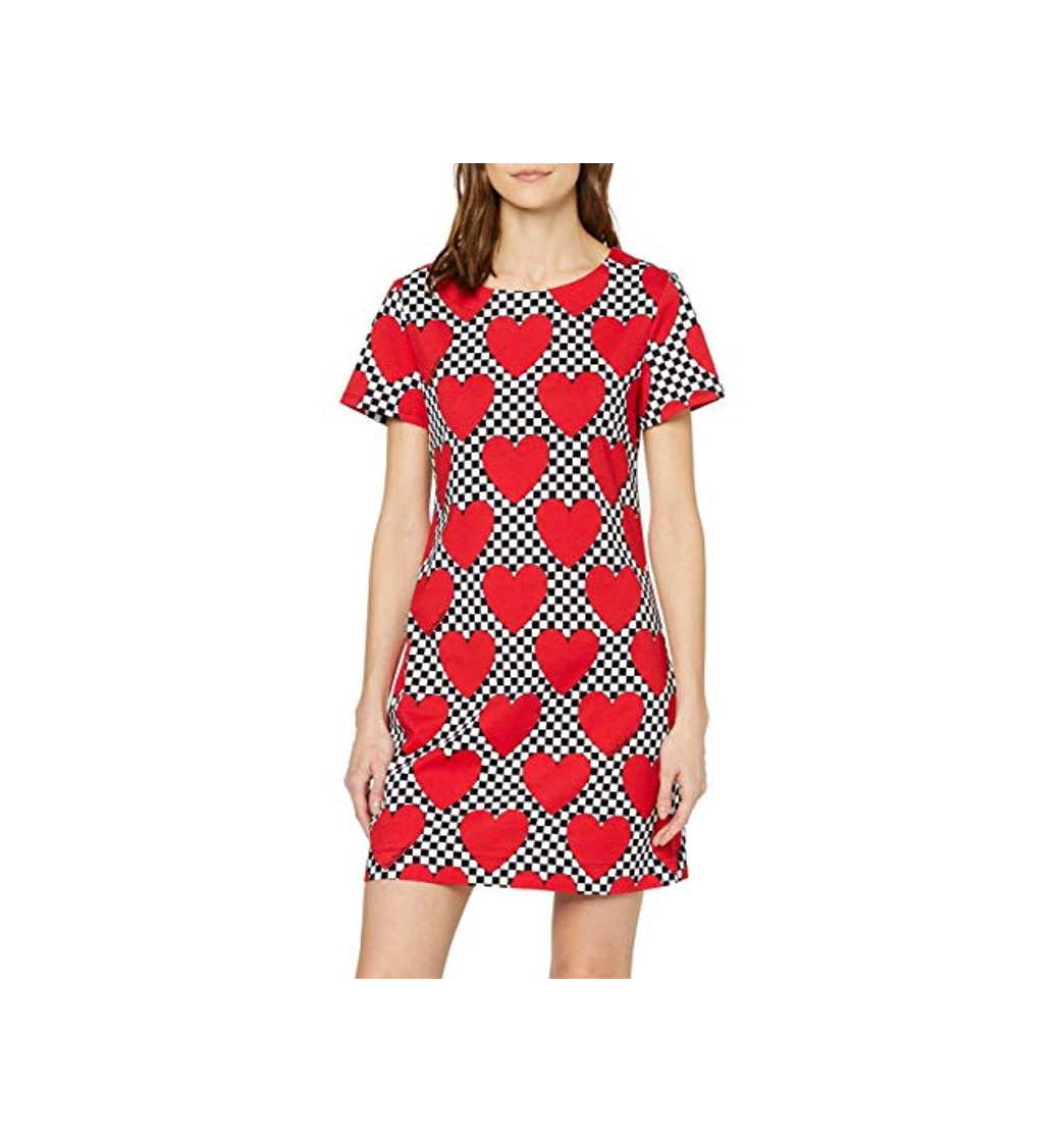 Social Love Moschino Short Sleeve Jersey Dress_Allover Hearts Print Vestido, Multicolor