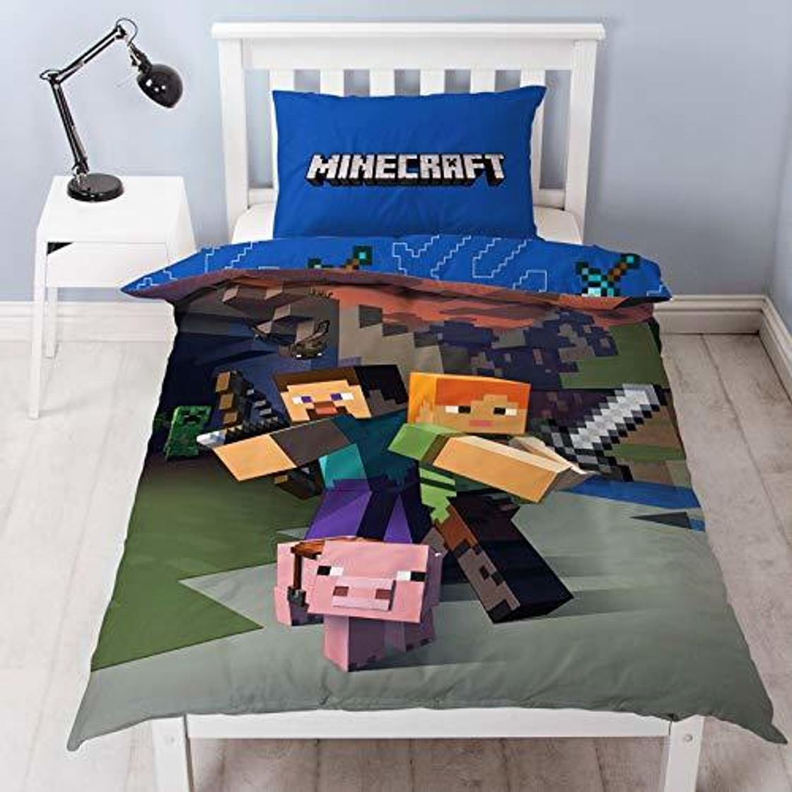 Home Minecraft - Funda nórdica Reversible de algodón y poliéster