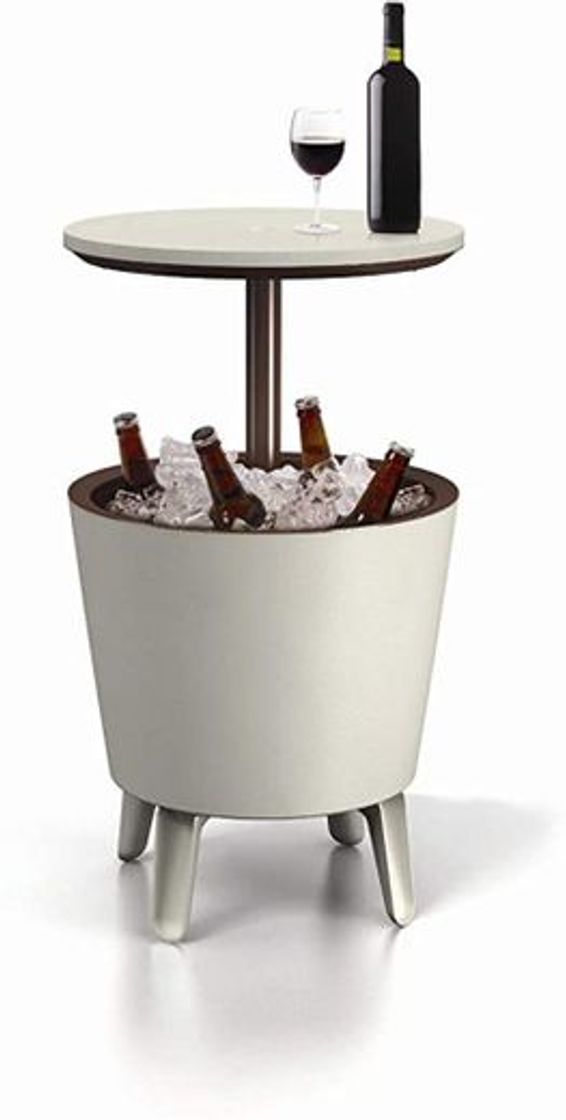 Social Keter -  Mesa nevera para jardín Cool Bar iluminado