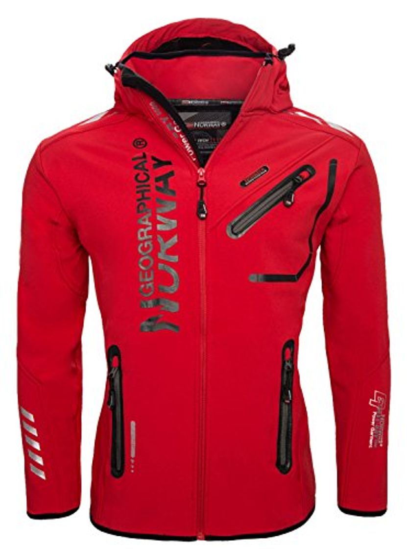 Social Geographical Norway Rivoli Men, Chaqueta Para Hombre, Rojo, Small