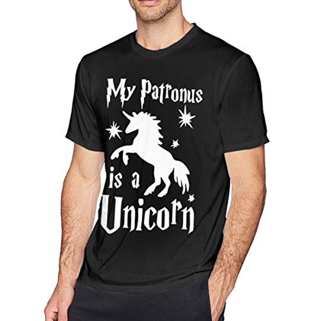 Moda SUMT4men My Patronus is an Unicorn Playera de Manga Corta con Cuello