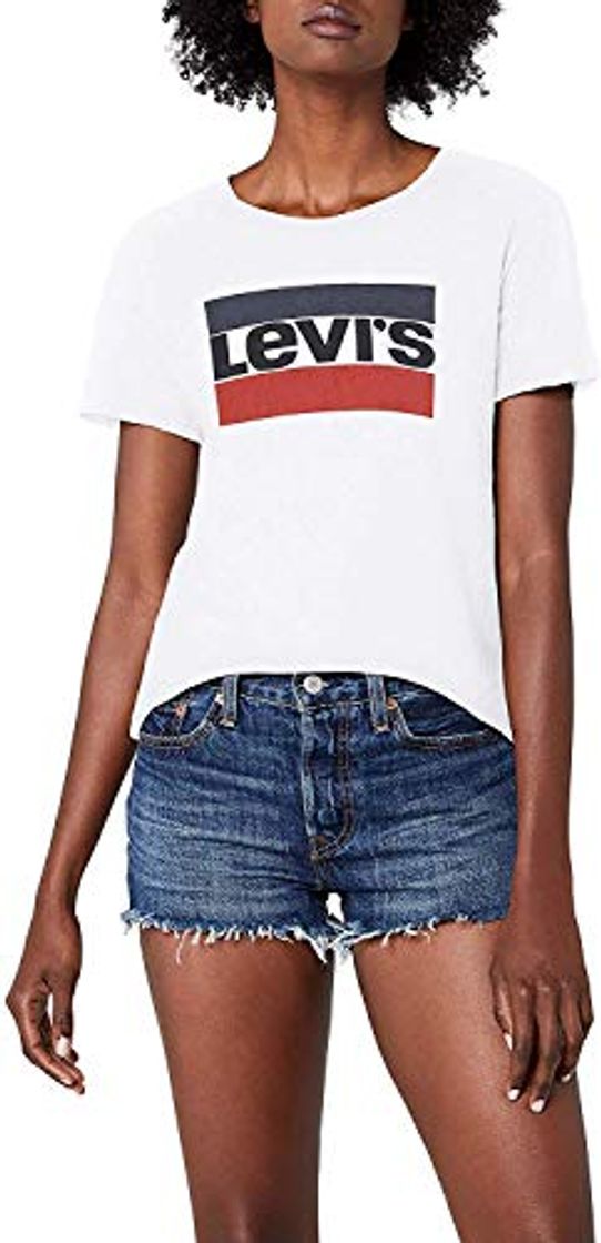 Fashion Levi's The Perfect Tee, Camiseta para Mujer, Blanco