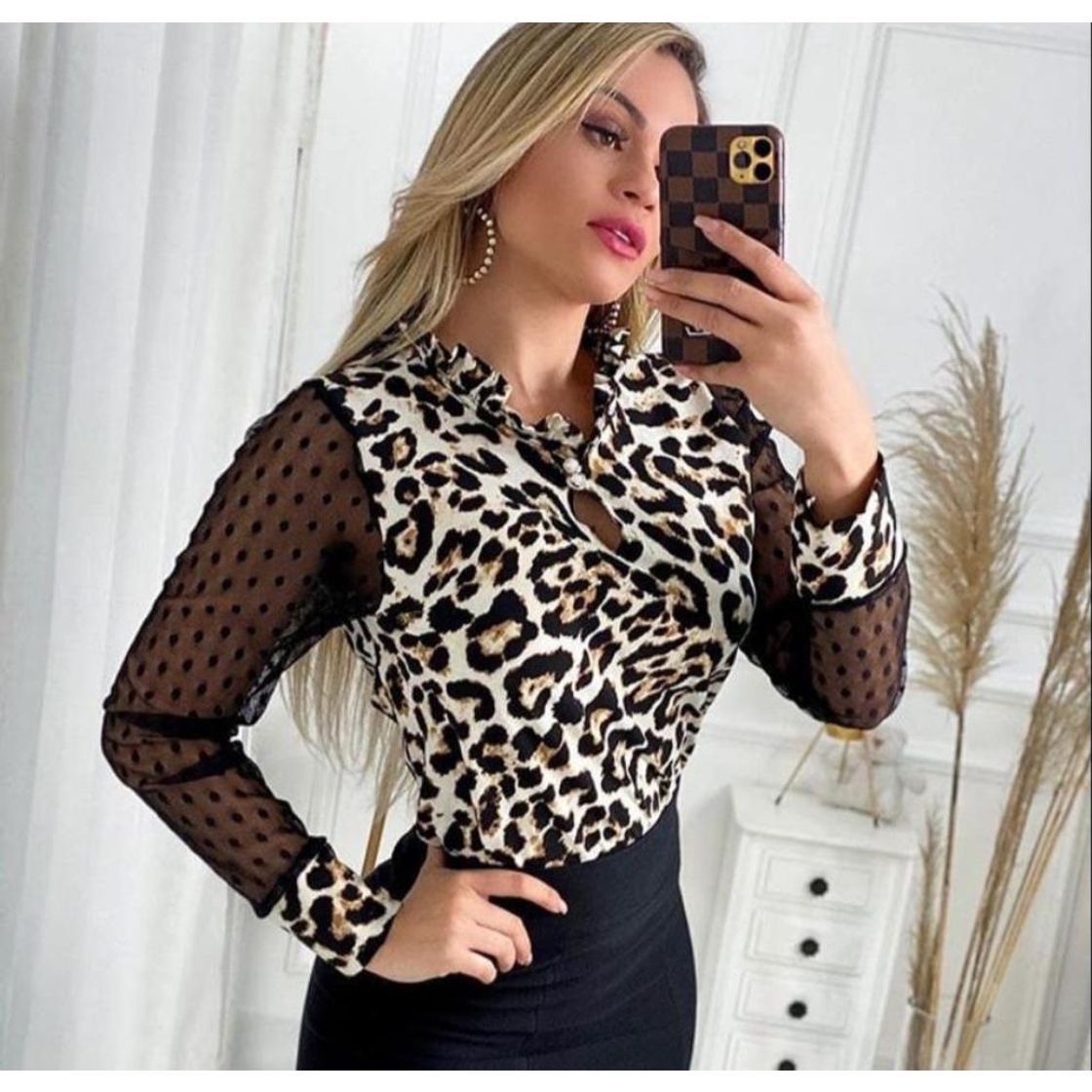 Fashion Camisa Blusa Feminino Blusa Social Manga Longa moda evangéli