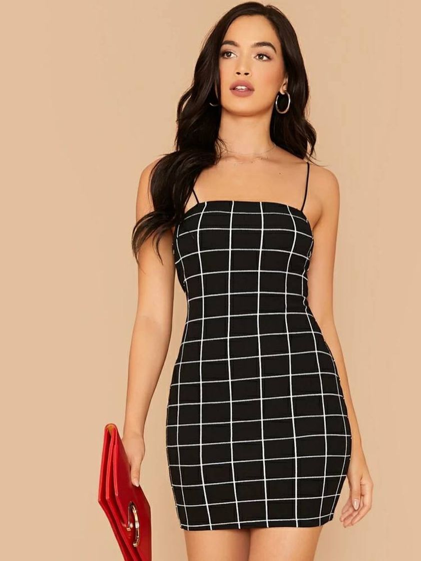 Social SHEIN Preto Manta Sexy Vestido 

