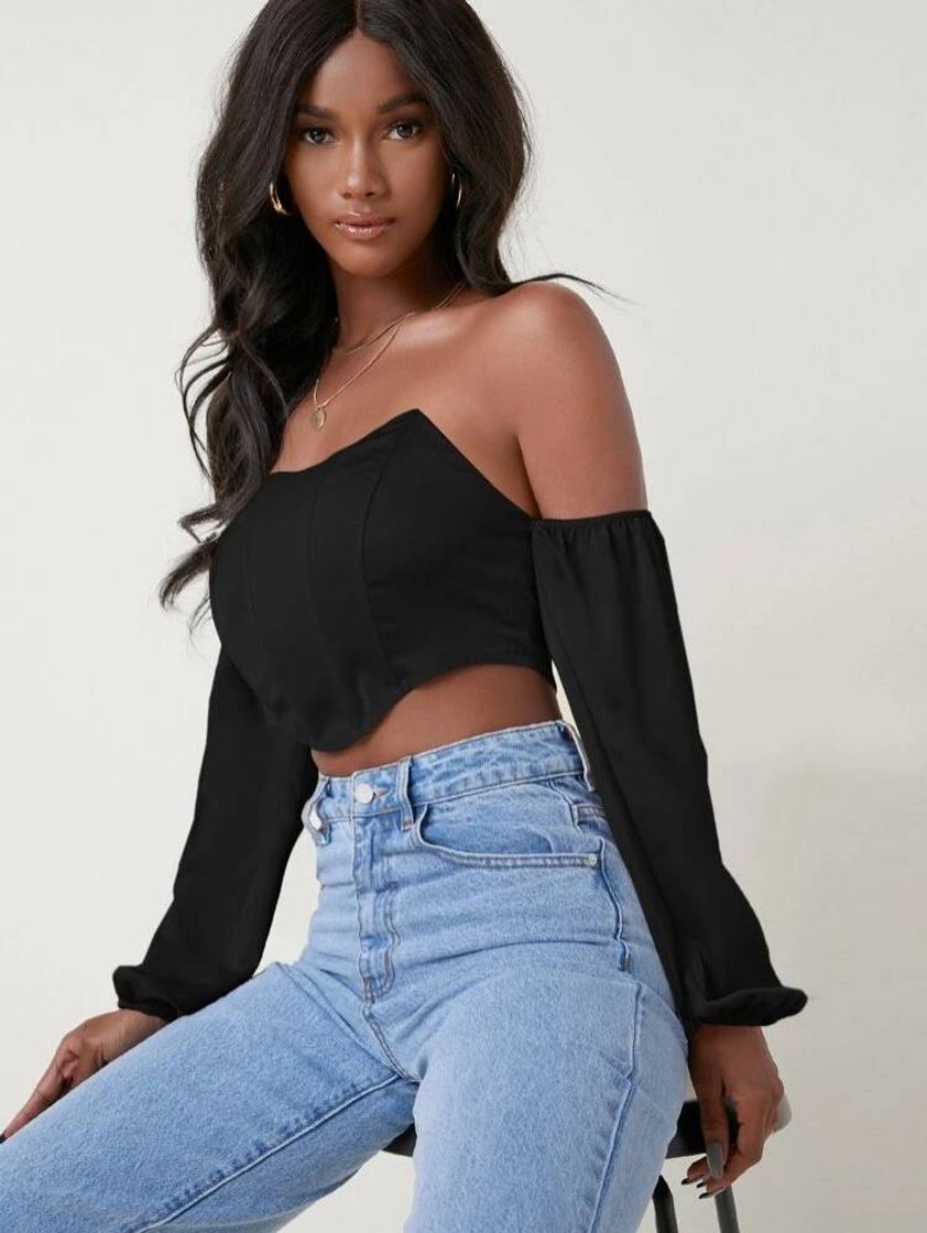 Social SHEIN Assimétrico Simples Sexy Blusa

