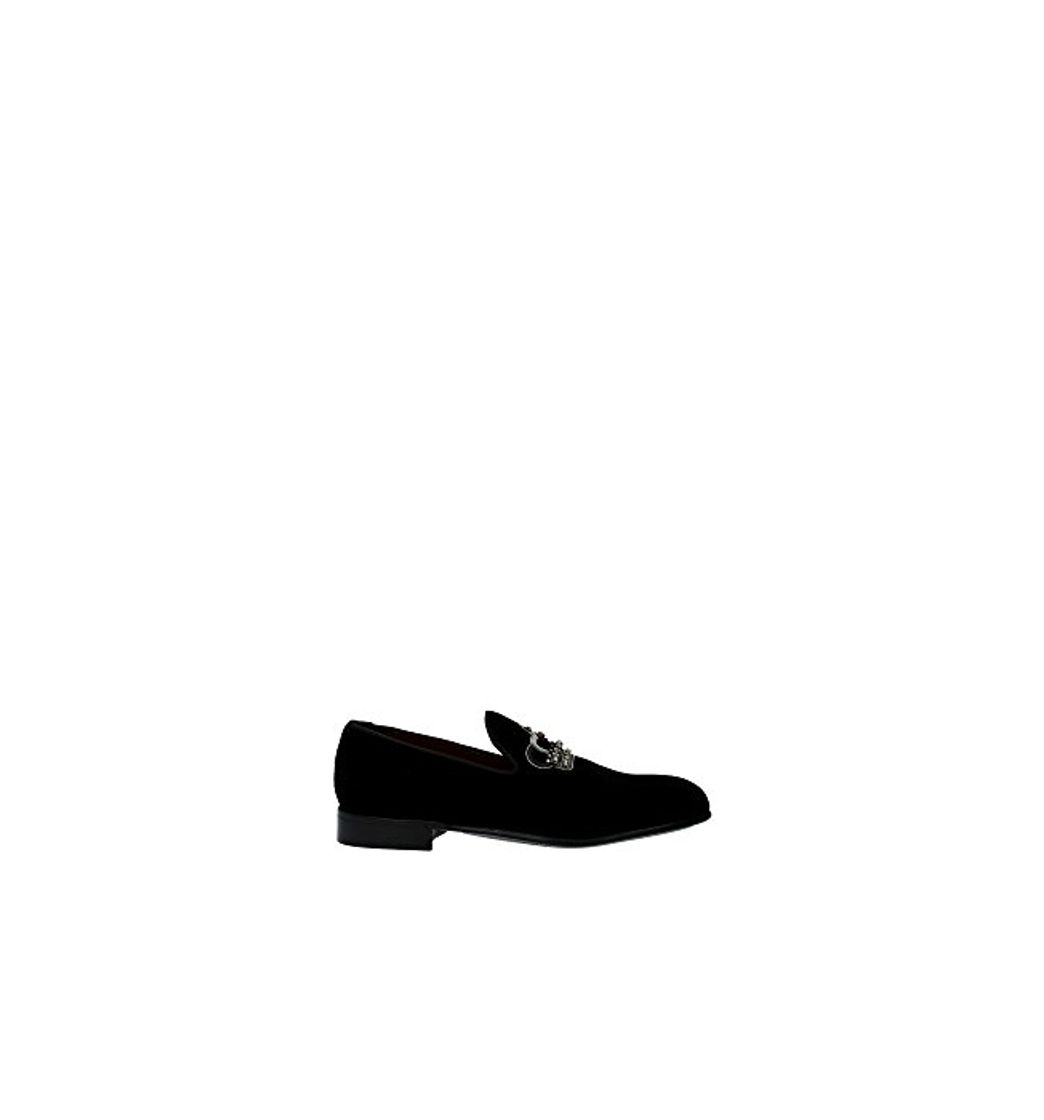 Fashion Zapatillas Dolce&Gabbana Hombre Velvet Negro y Plata A50001AR20780999 Negro 40EU