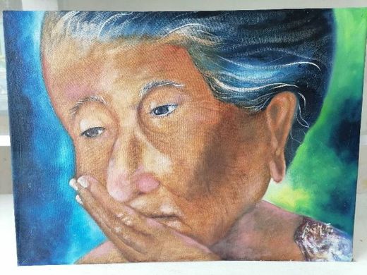 Pintura a Óleo / ABUELA triste. 