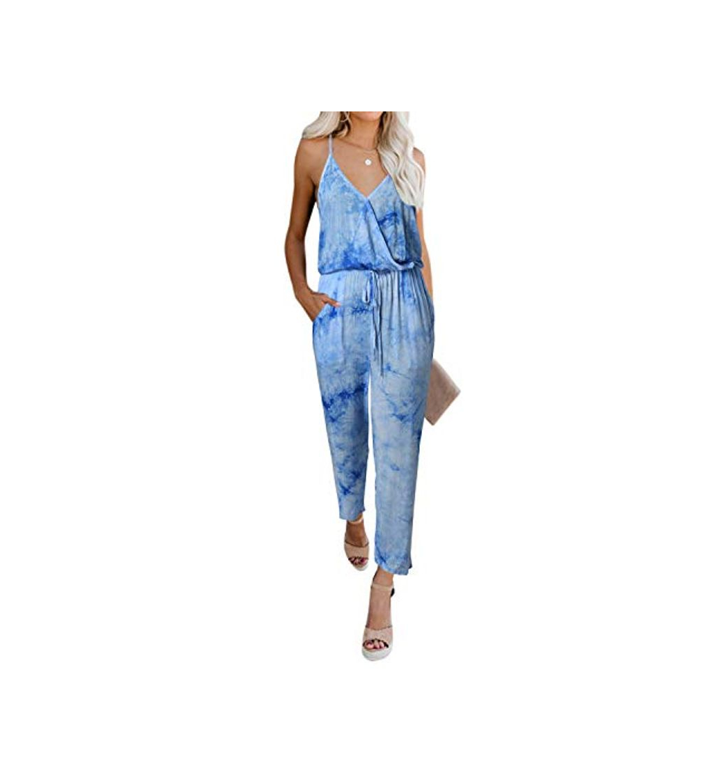 Moda YOINS Jumpsuit Mujer Verano Playa Romper Estampado Jumpsuit elegante Langarmshirt damas Ärmless