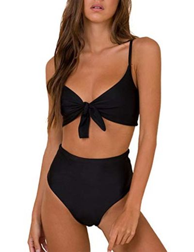 Blooming Jelly - Conjunto de bikinis de talle alto para mujer con