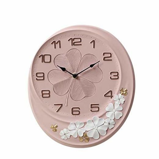 GDR Reloj Redondo cálida Moderno Reloj de Pared Decoración Floral Reloj de