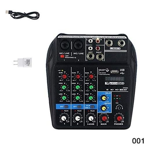 Dastrues Mini USB Audio Mixer Amplifier Amp Bluetooth Board 48V Phantom Power 4 Channels for DJ Karaoke