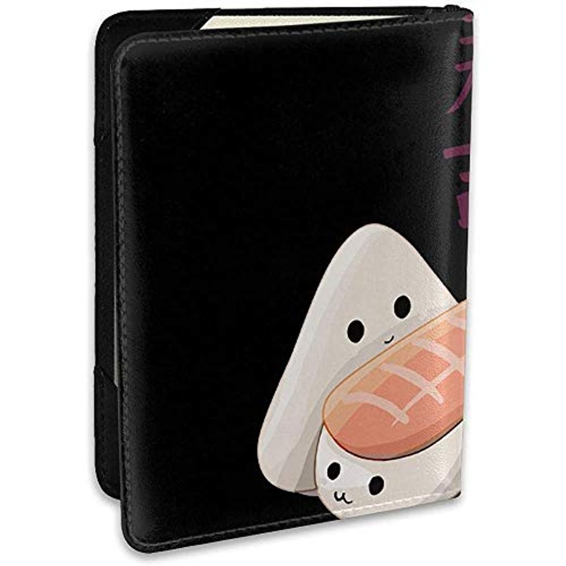 Moda Cute Sushi Japanese Words Funda de Cuero para Pasaporte