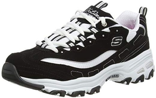 Skechers Women's D'lites-biggest Fan Low-Top Sneakers, Black