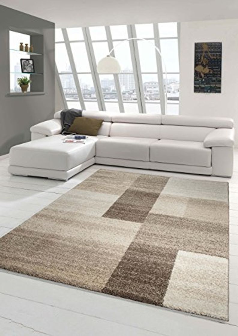 Products Traum Sala de estar diseñador Alfombra moderna Alfombra bajo alfombra de pelo diseño barroco Heather Marrón Beige Größe 160x230 cm