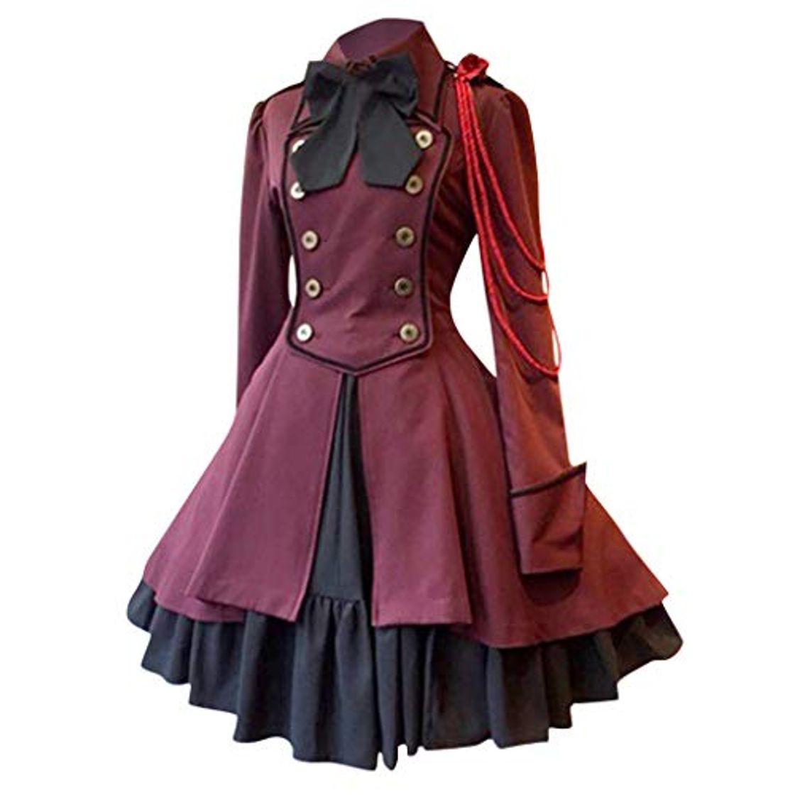 Social HCFKJ Medieval Renacimiento Mujer Vintage Victoriano Gotico Disfraz para Halloween Party Cosplay Vestido Medieval para Mujer Adulto Gótico para Noche Fiesta de Baile Clubbing Cosplay