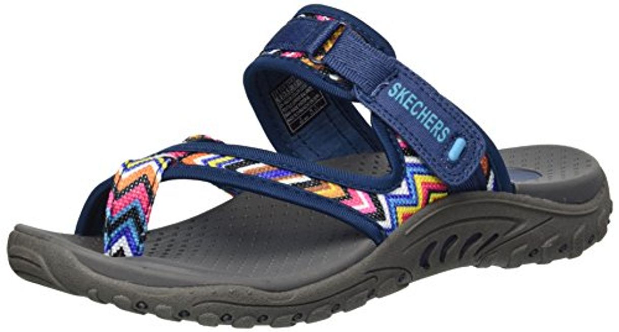 Moda Skechers Reggae-Zig Swag 48228, Chanclas para Mujer, Azul