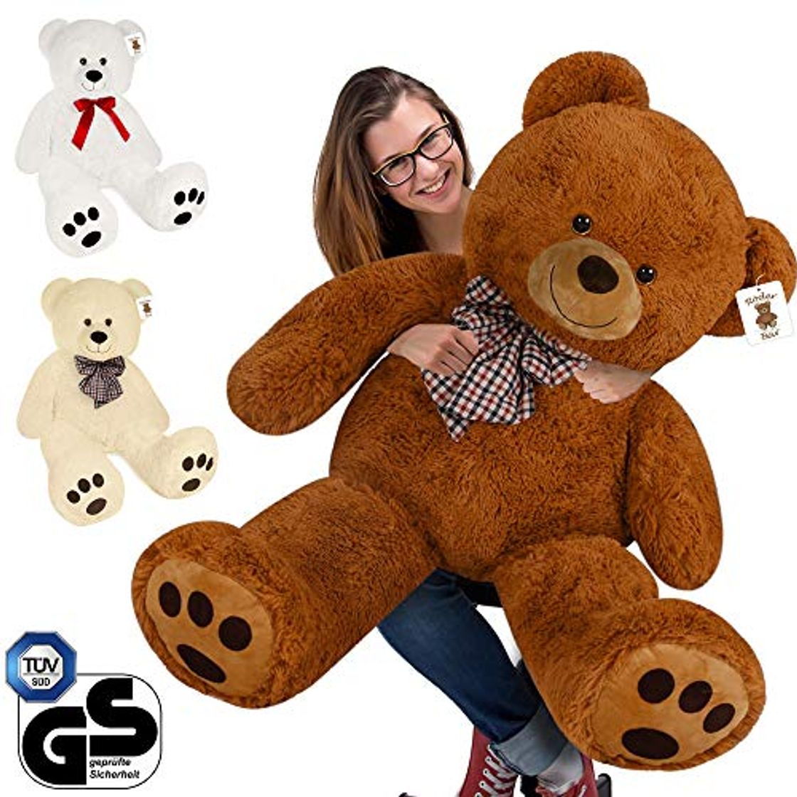 Product Deuba Oso de Peluche Gigante Marrón L 50 cm Osito Suave y cariñoso para niños y Adultos Regalo de Colores realistas