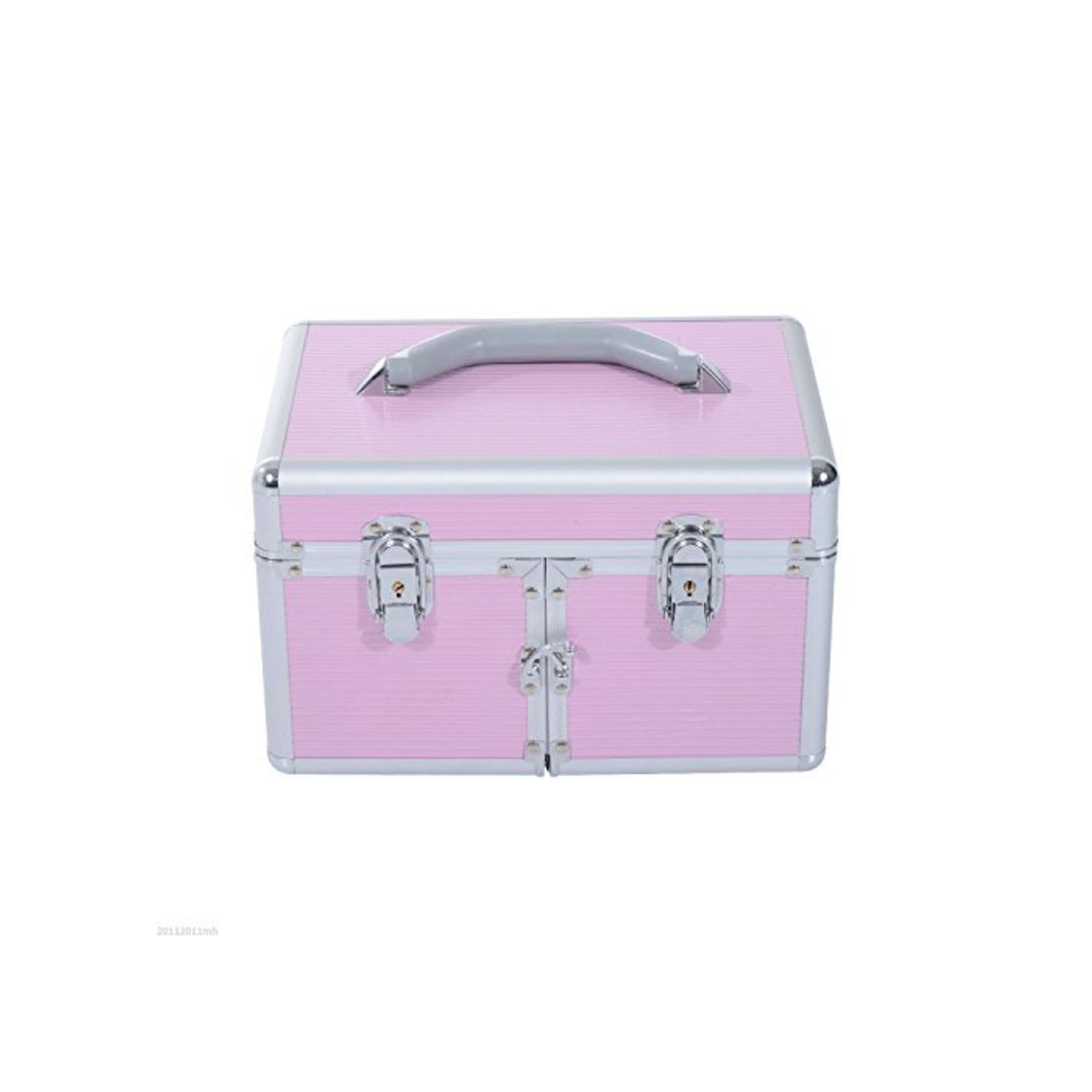 Social HOMCOM Maletín de Maquillaje Organizador Cosméticos Profesional Estuche para Maquillaje Caja de Belleza Portátil Varios Compartimientos 29x21x20cm Aluminio