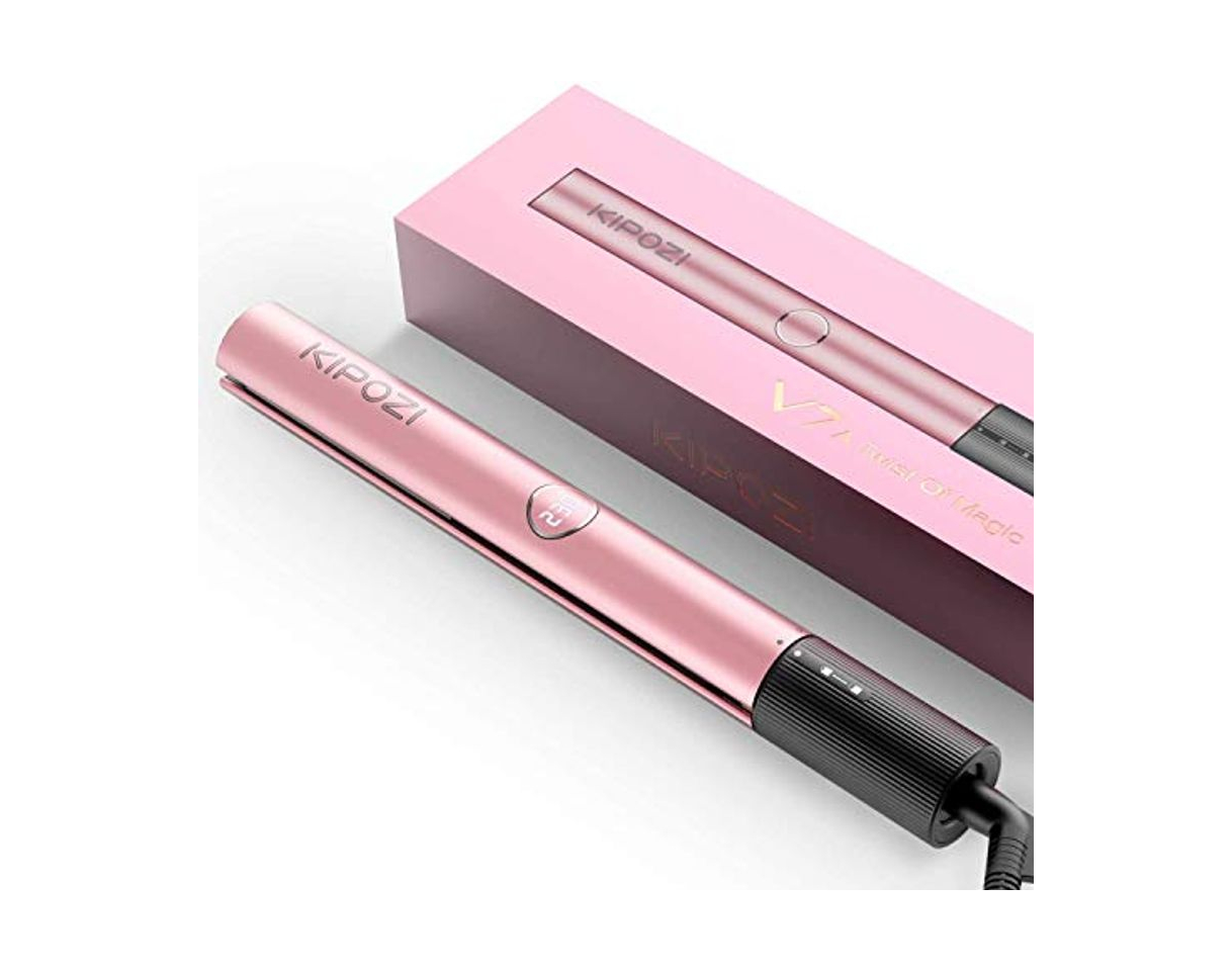 Social KIPOZI Pro Plancha Pelo, Plancha y Rizador 2 en 1, Pantalla Digital