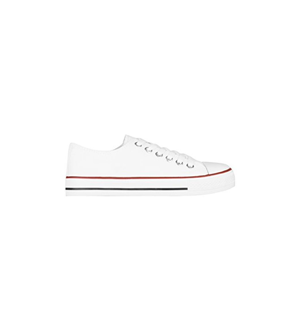 Social KRISP Zapatillas Mujer Tipo Estilo Imitación Casuales Lona Cordones Baja Alta Puntera