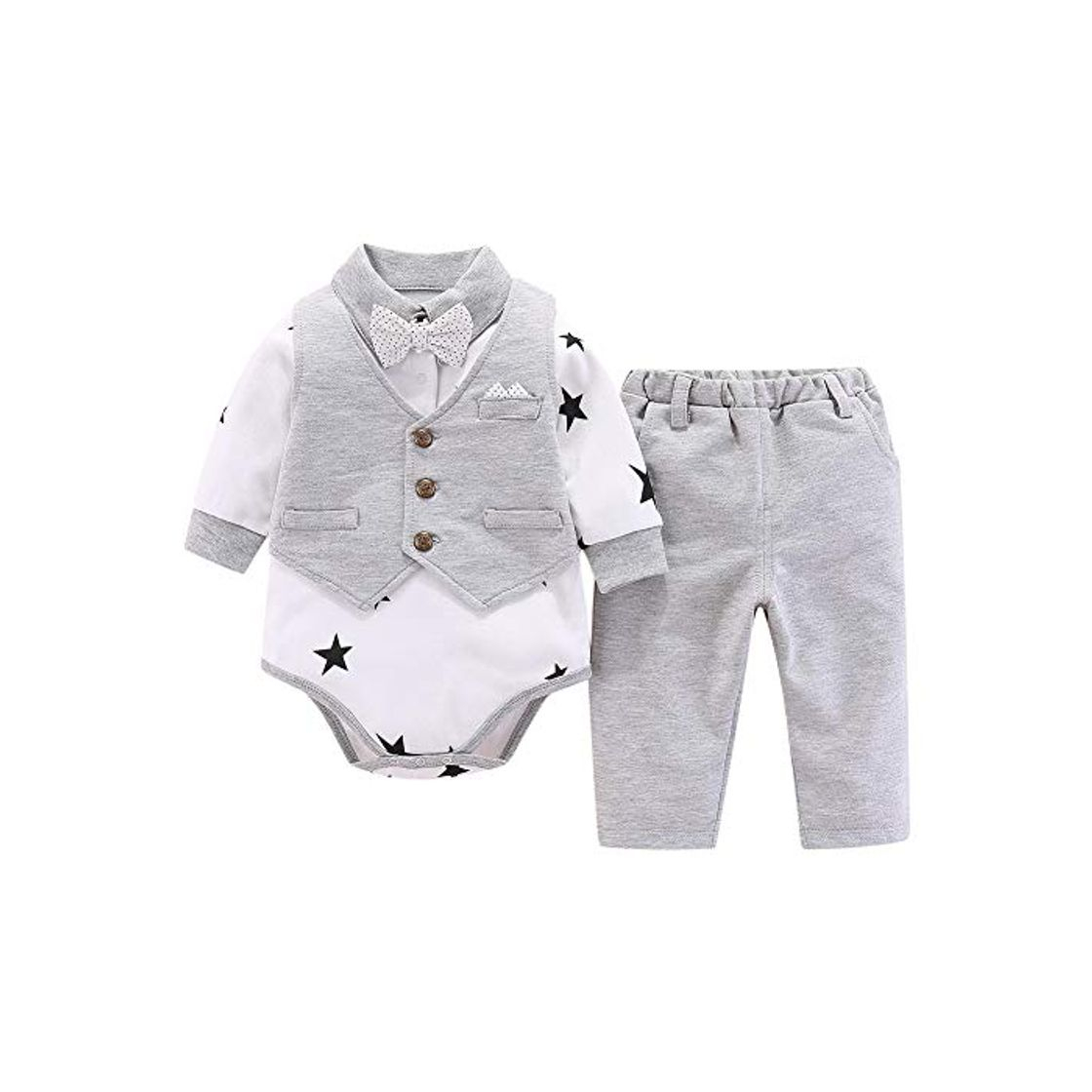 Fashion CARETOO - Conjunto de ropa de bebé para bautizo y niño, 3