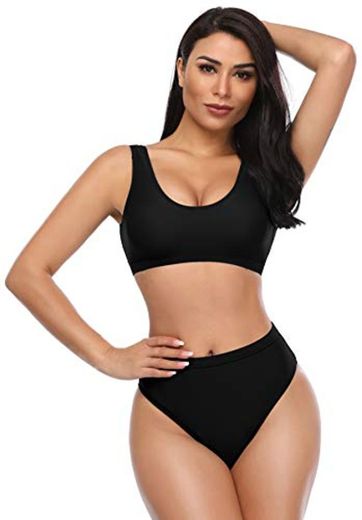 SHEKINI Bikini de Mujer Trajes de Baño de Dos Piezas Low Scoop