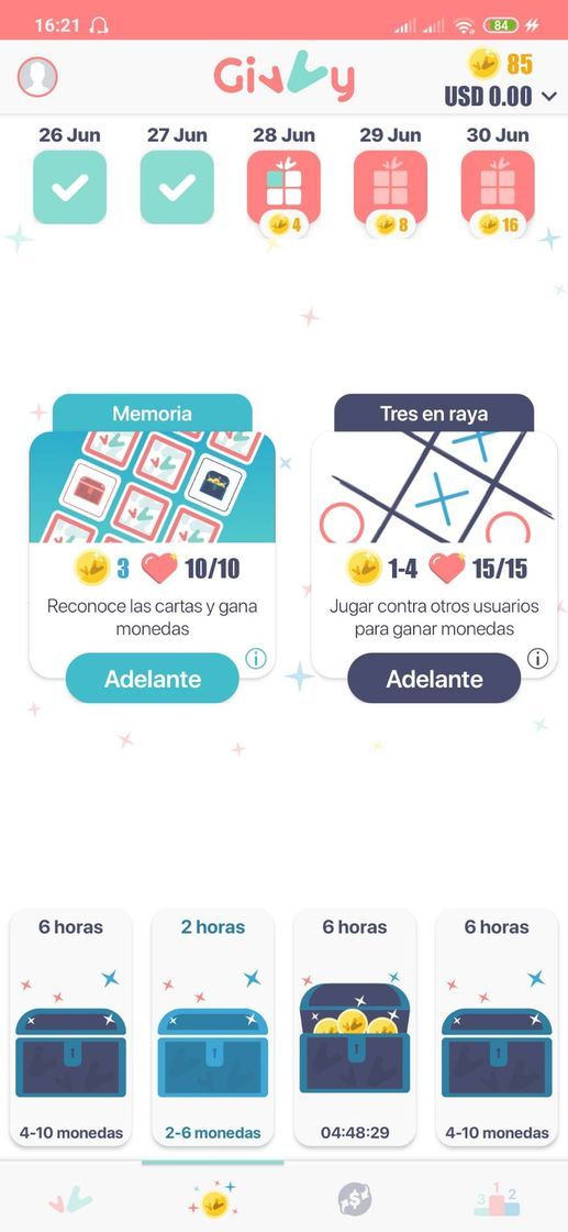 App Givvy Aplicación para ganar dinero mínimo de retiro 0.02 ctv