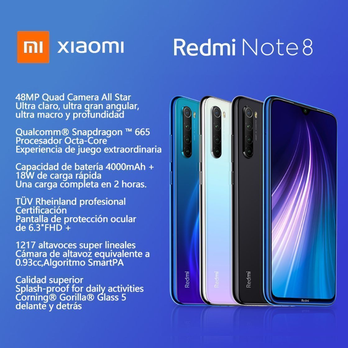 Electronic Xiaomi Redmi Note 8 Teléfono 4GB RAM