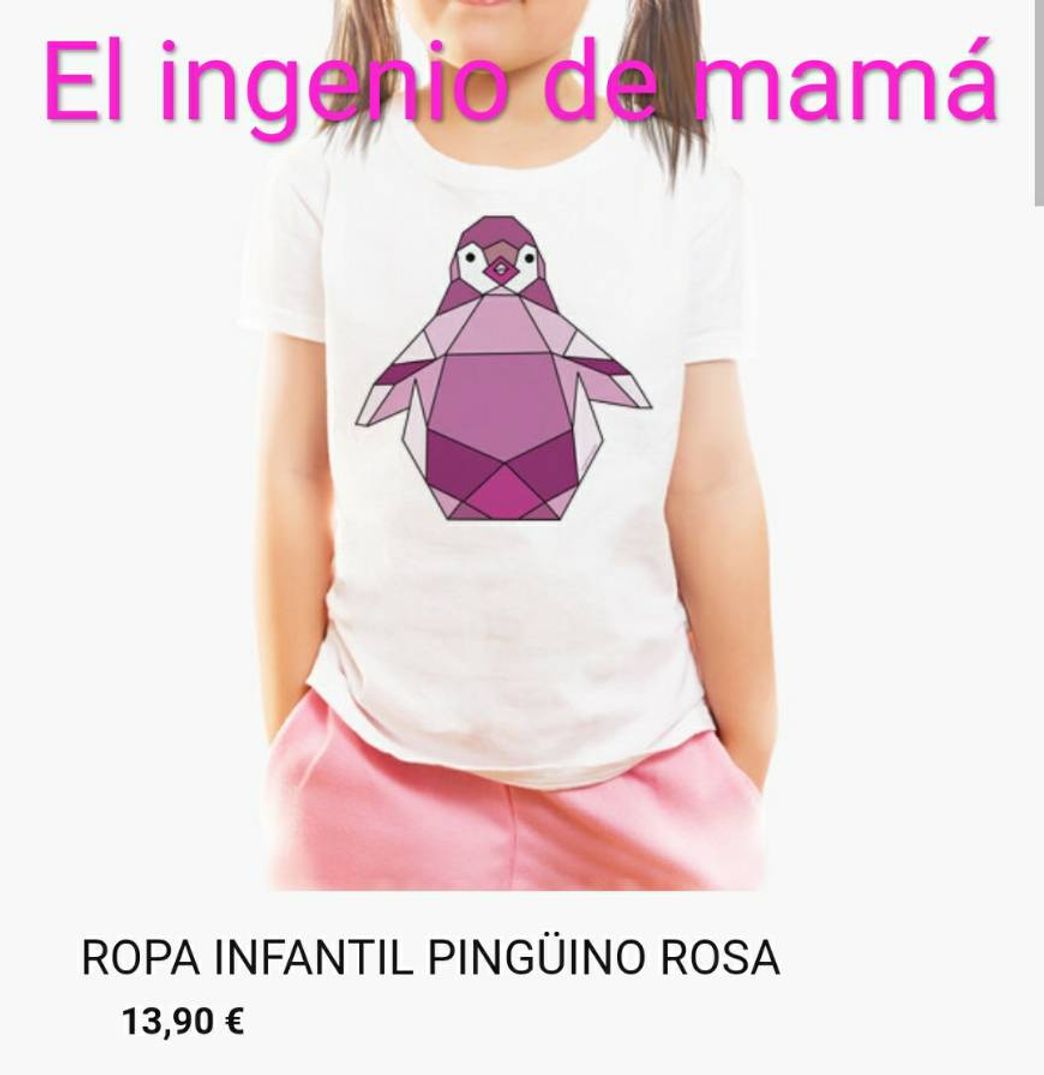 Moda Camiseta infantil Pingüino Rosa - Diseño Elingeniodemama