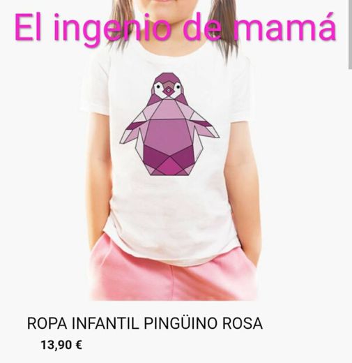 Camiseta infantil Pingüino Rosa - Diseño Elingeniodemama