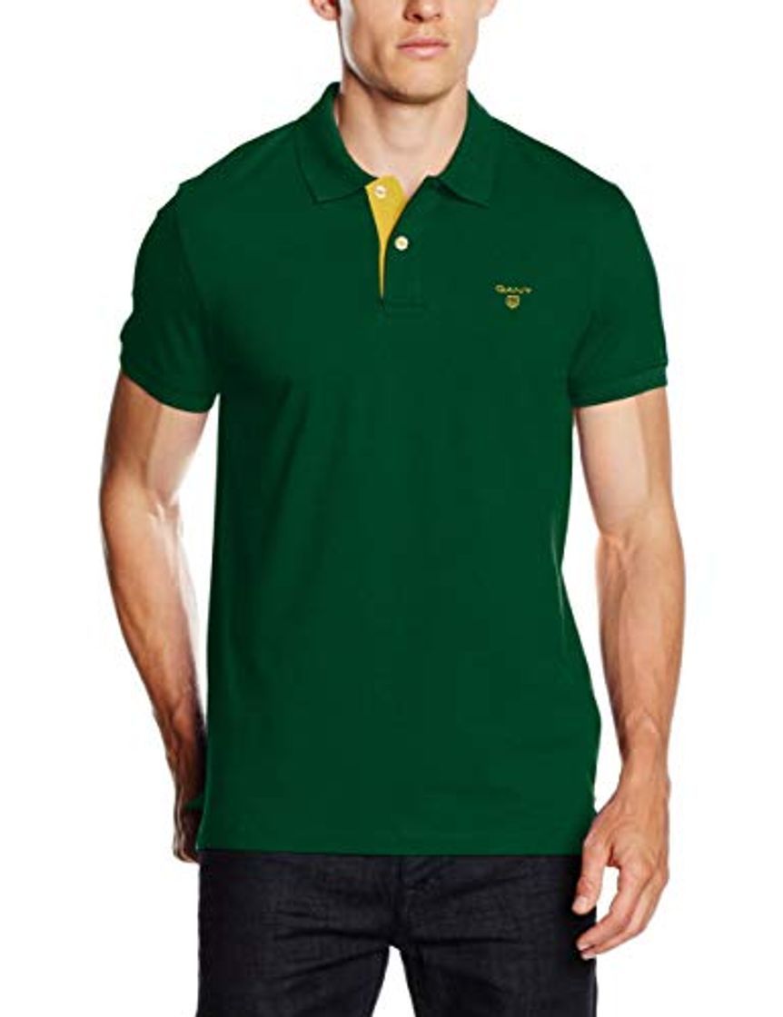 Producto GANT Contrast Collar Pique SS Rugger Polo, Verde