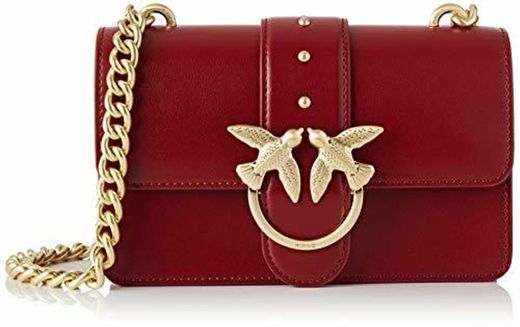 Pinko Mini Love Simply 4, Bolso Bandolera para Mujer, Rojo