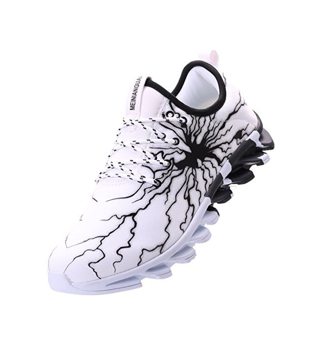 Fashion BRONAX Zapatos para Correr en Montaña y Asfalto Aire Libre y Deportes Zapatillas de Running Padel para Hombre Blanco Negro 39