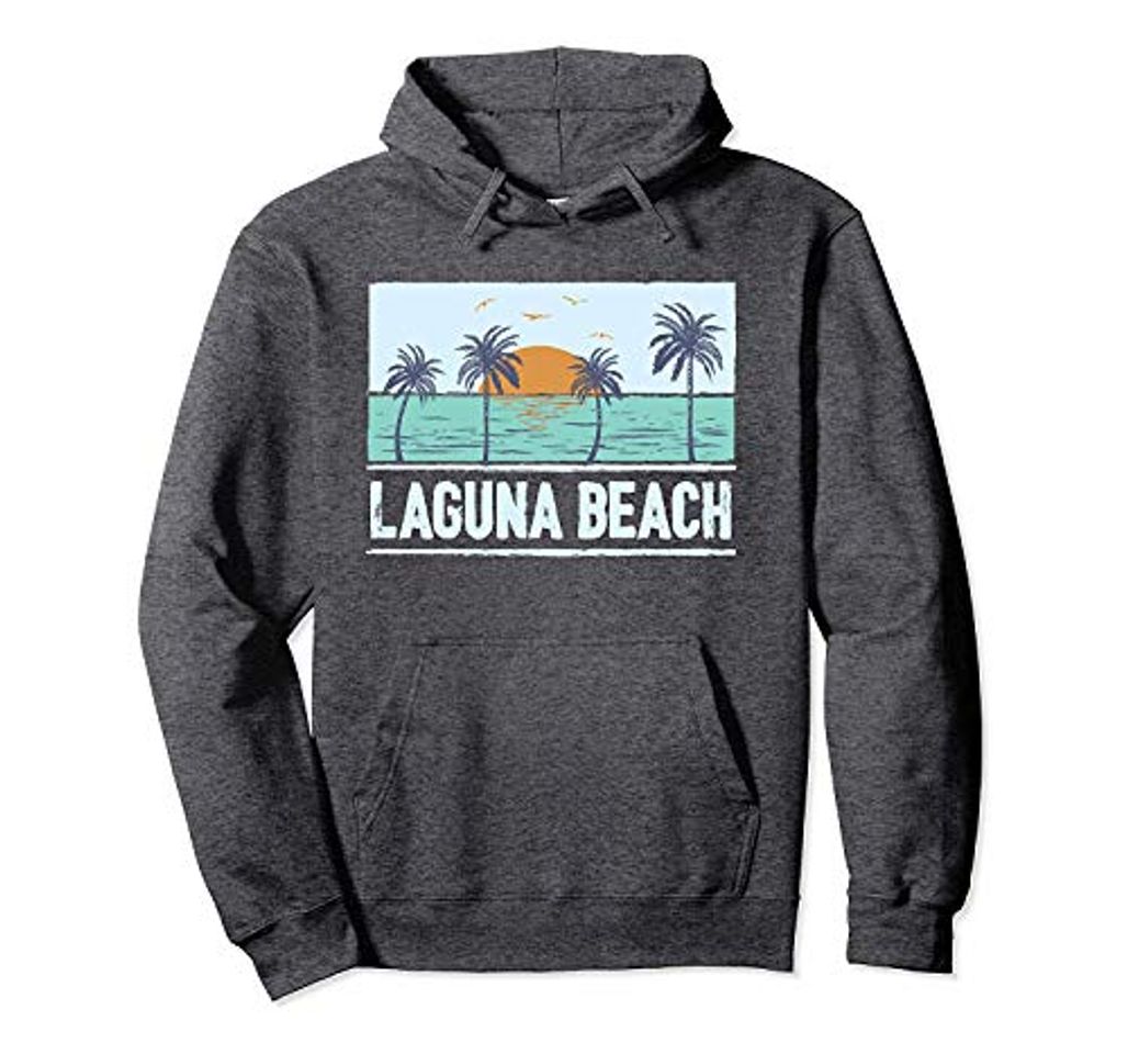 Social Retro Laguna Beach California Tropical Sunset Beach Vacation Pullover Hoodie