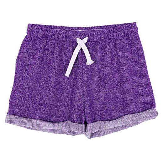 QSAWAL& European Style Women Shorts Causal Home Short Women's Fitness Workout Shorts Purple S