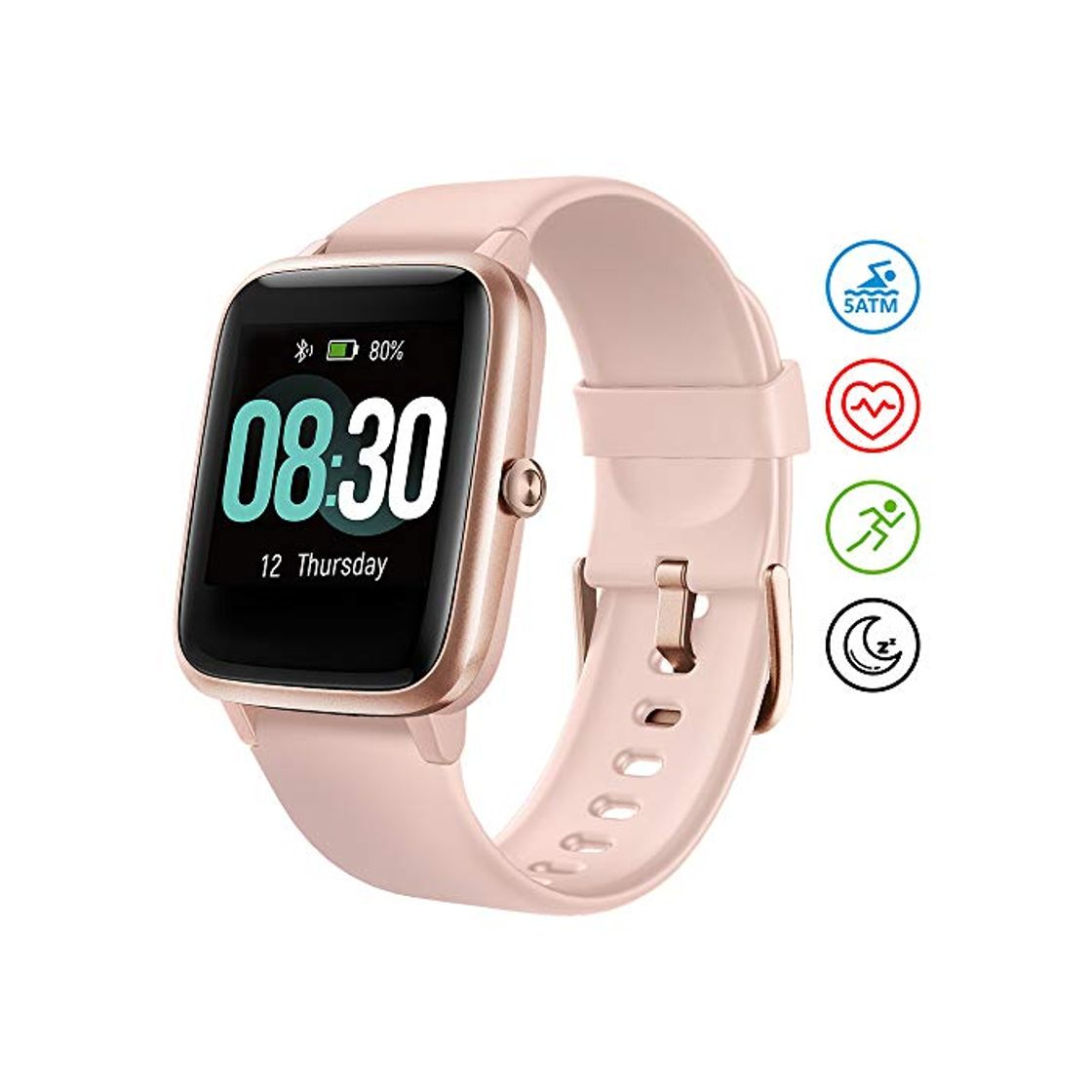 Social EIVOTOR Smart Watch Sport Fitness Activity Tracker Pulsera Pantalla conectada Touch Podometer Climate Alarm Clock para Mujer Hombre Niño