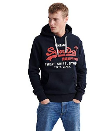 Superdry Sweat Shirt Shop Duo Hood suéter, Azul