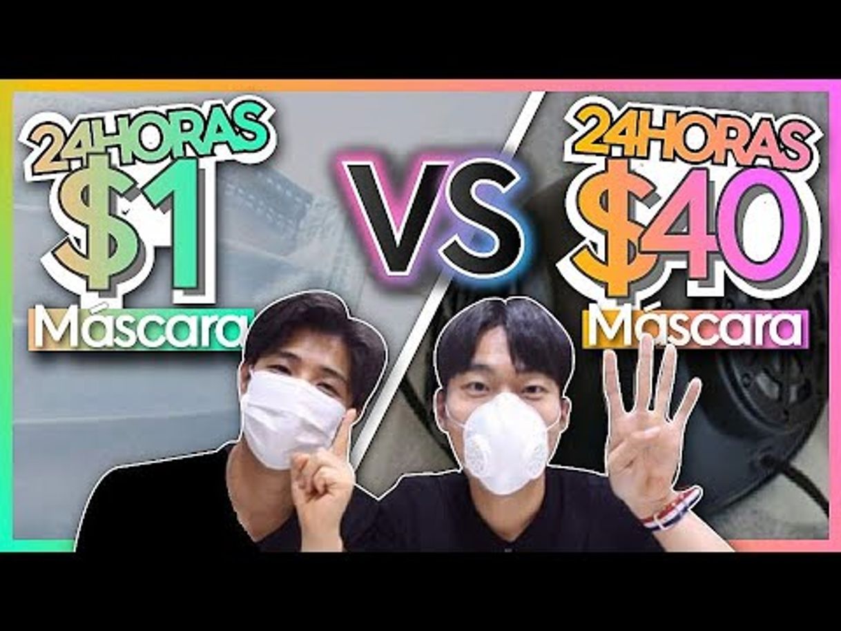 24 HORAS con MASCARILLAS $1 VS $40 Vale la pena? [Pandita ...