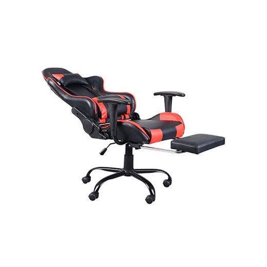 DDFGDFSA Silla reclinable Racing Gaming Chair Silla de Oficina giratoria Ajustable de 360 ​​Grados con reposapiés Tier Black