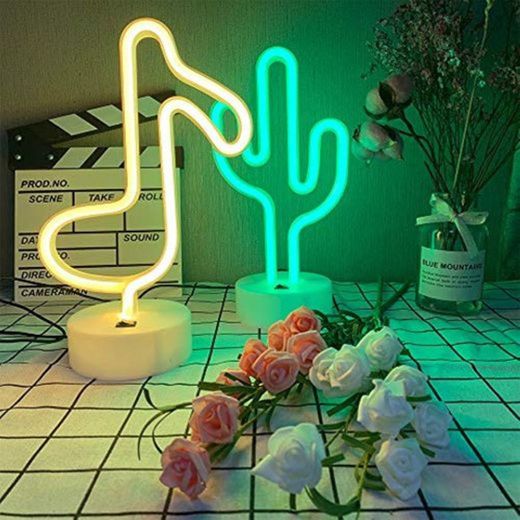 ENUOLI - Luz de neón con forma de cactus de luz de