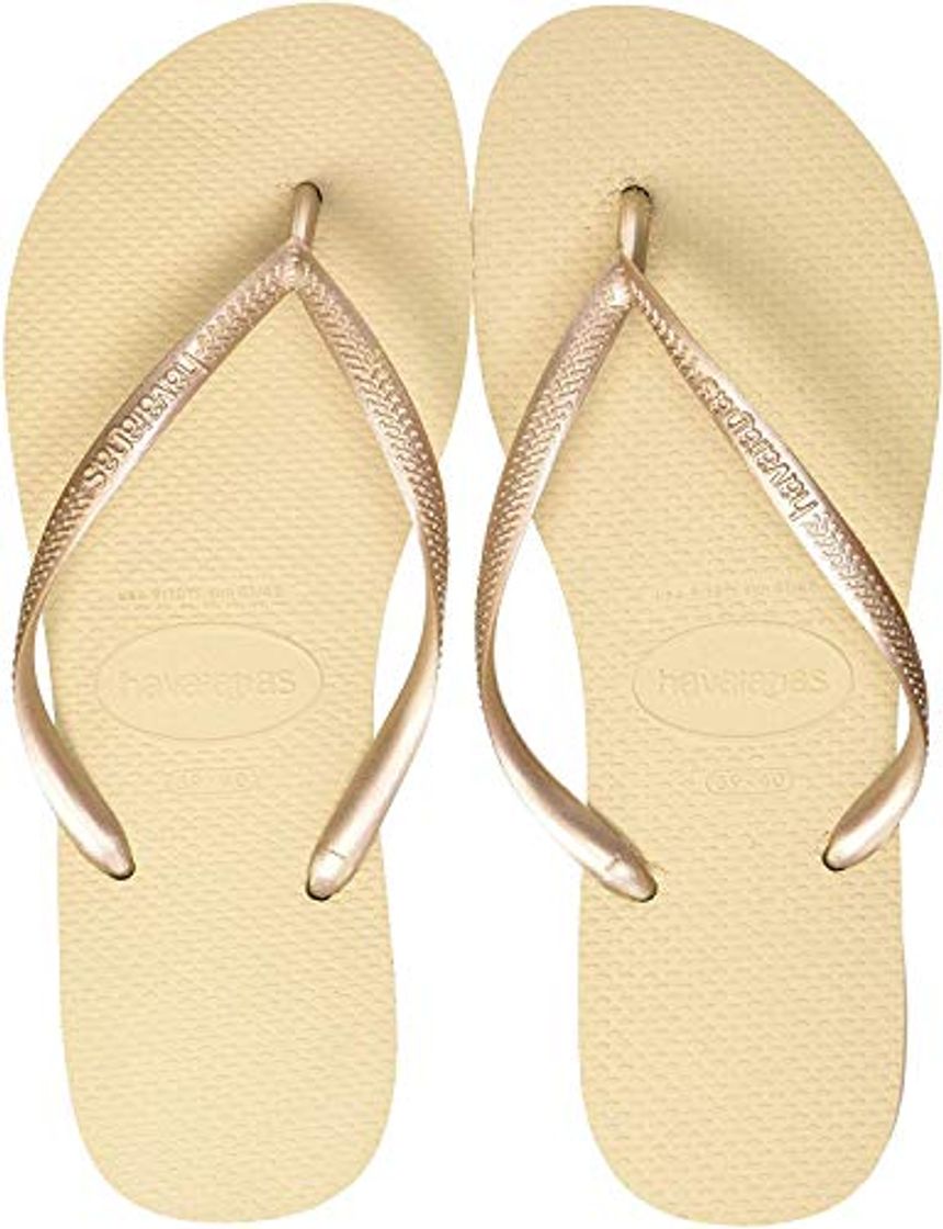 Places Havaianas Slim, Chanclas para Mujer, Oro